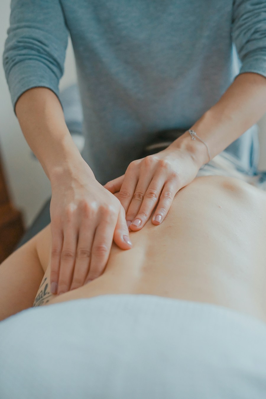 A gentle back massage